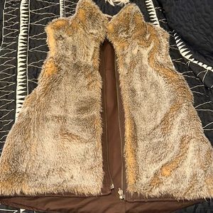 Reversible faux fur vest